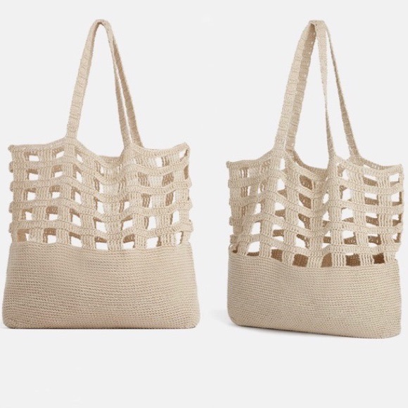 Zara Ecru Woven Bucket Bag - Picture 5 of 6